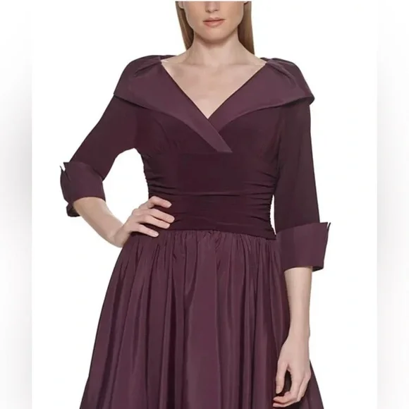 Jessica Howard Mixed-Media Fit & Flare Midi Dress Size 6 - Picture 5 of 15